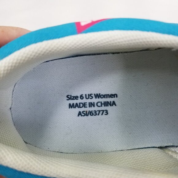 7-Eleven Slurpee Logo Slip-On Shoes Womens Size 6 Aqua Blue Pink Fashion Sneaker - Picture 6 of 12